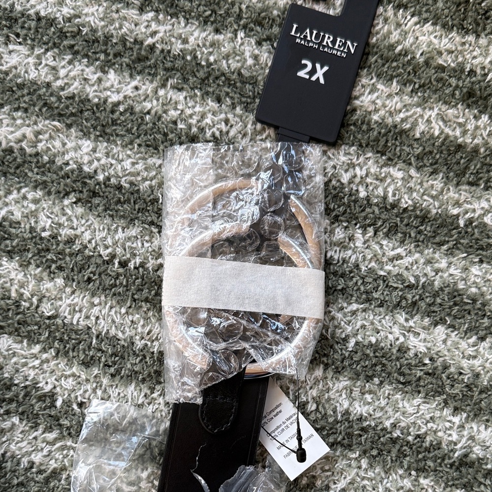 NWT Lauren  Ralph Lauren Black and Silver Belt.  Size 2X.